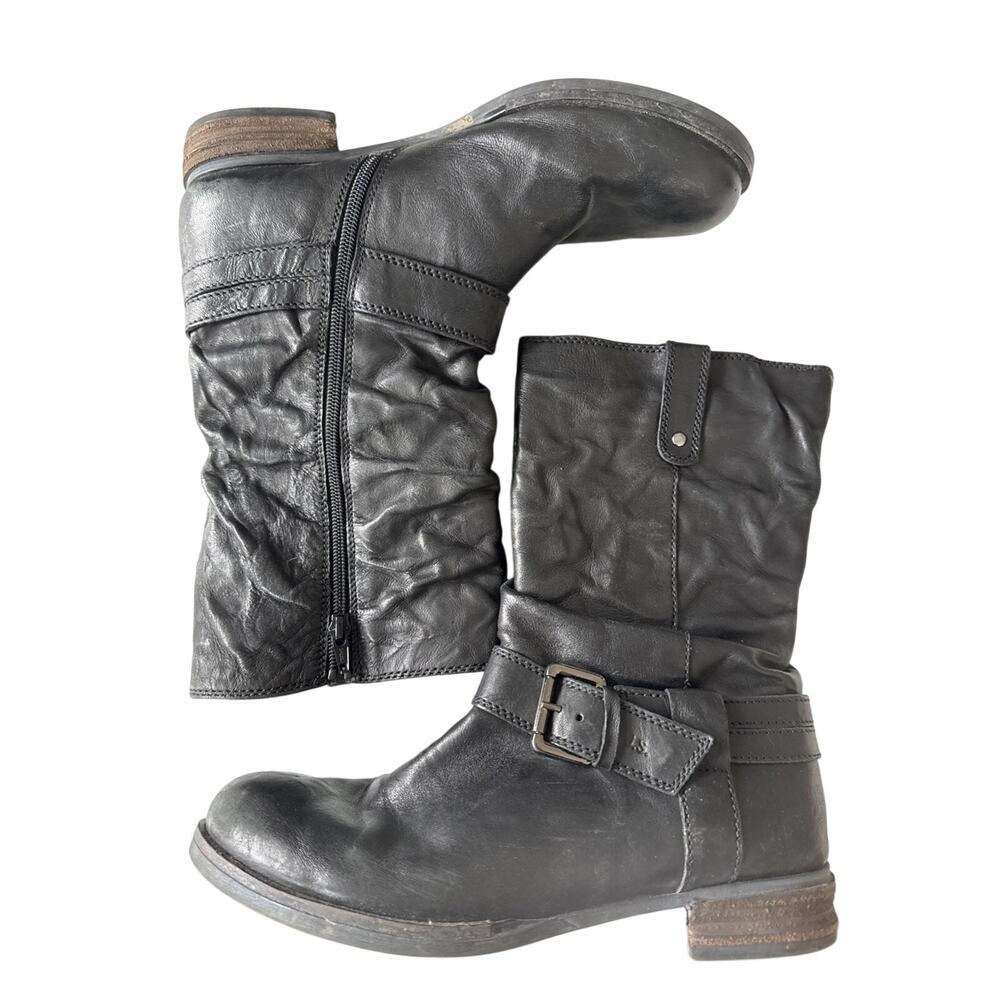 Josef Seibel Women's Black Ankle Boots EU 41 US 10 - 10.5 Zipper Buckle Leather